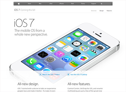 Apple iOS 7 オフィシャルサイト