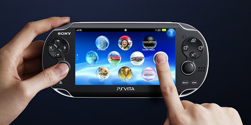 ソニーの新型ポータブルゲームマシン「Vita」。