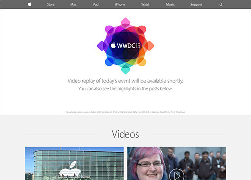 Apple基調講演WWDC15。