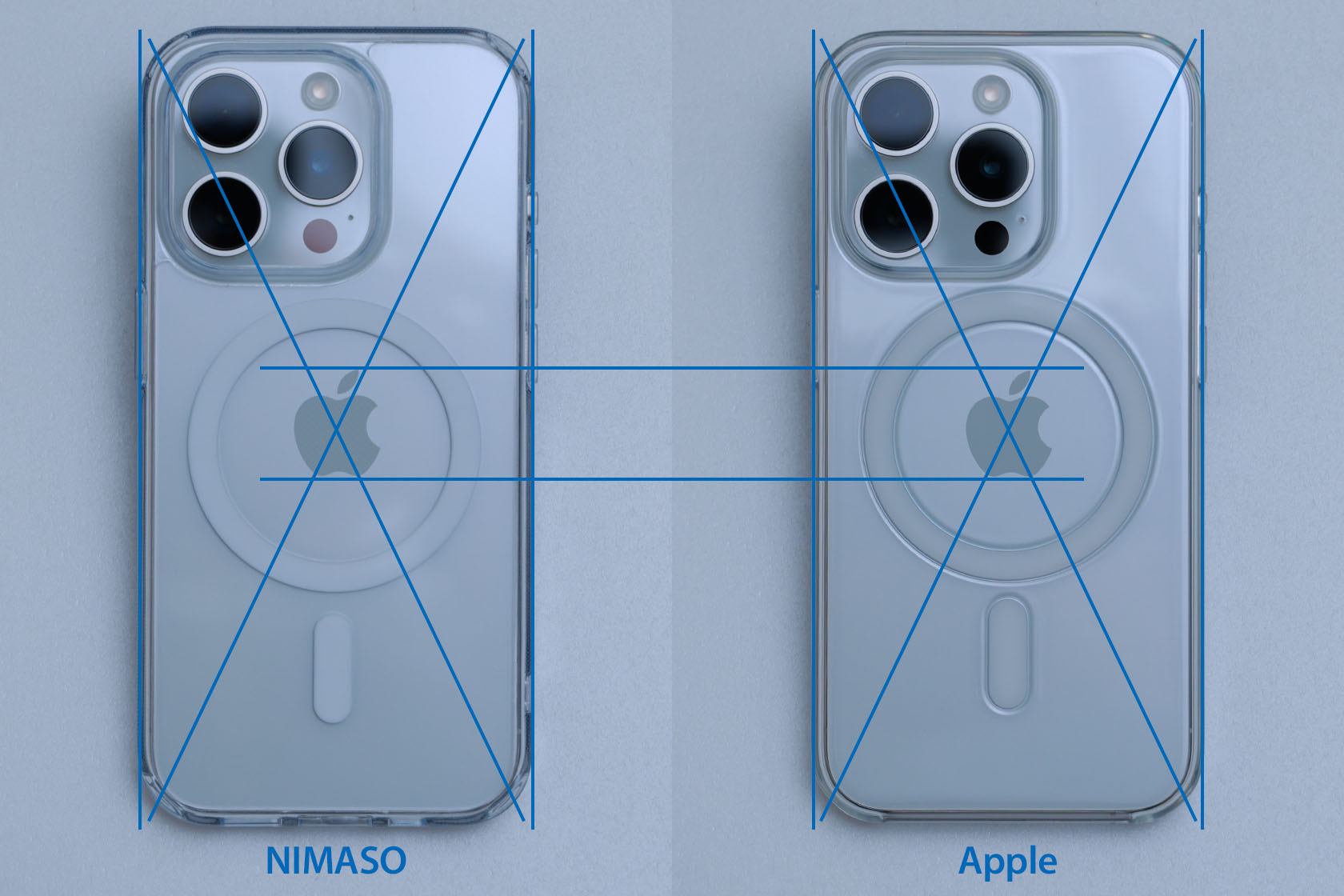 NIMASO iPhone15ProクリアケースのMagSafeマグネットの位置がズレている