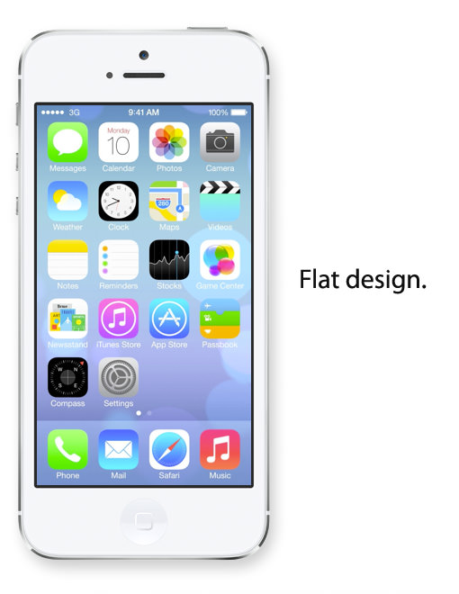 iOS 7 はフラットデザインを採用。