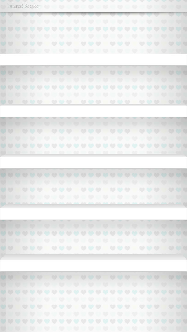 棚壁紙-heart01-white iPhone 5 ホーム画面用壁紙