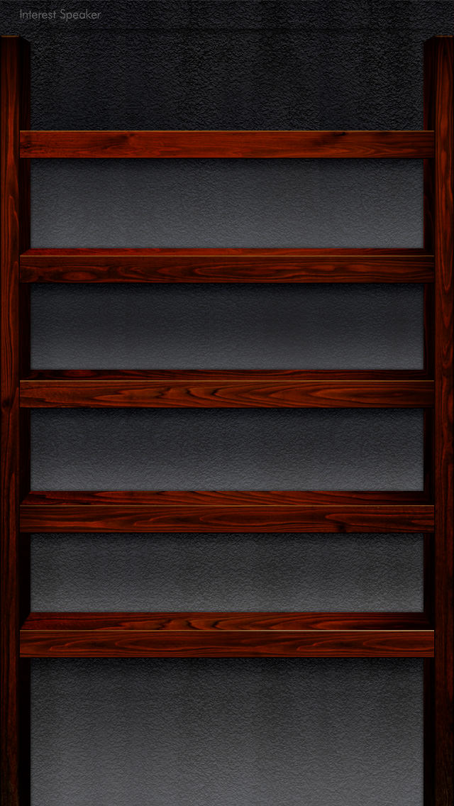 棚壁紙-shelf-wood01-dark iPhone 5 ホーム画面用壁紙