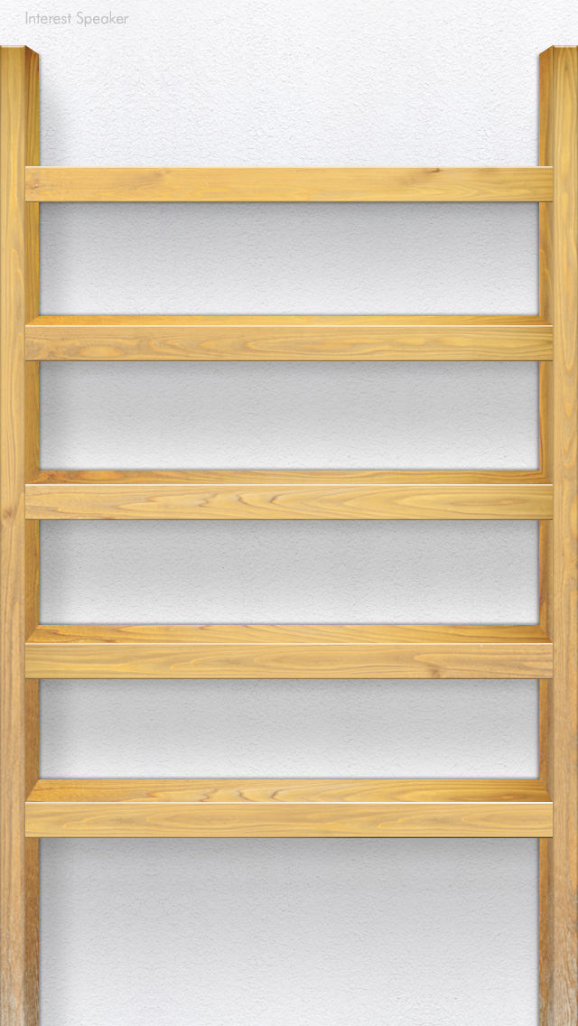 棚壁紙-shelf-wood01-light iPhone 5 ホーム画面用壁紙